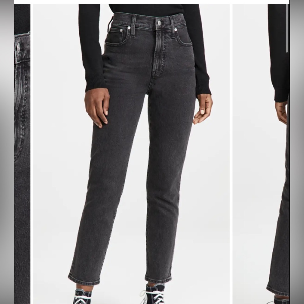 Madewell vintage cropped jean in washed black, size 29